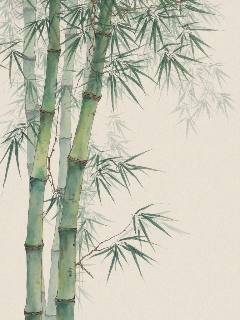 Illustration of the Chinese idiom 胸有成竹 (Xiōng Yǒu Chéng Zhú), showing a painter confidently painting bamboo with a clear plan in mind — perfect for Mandarin learning and Chinese culture education.