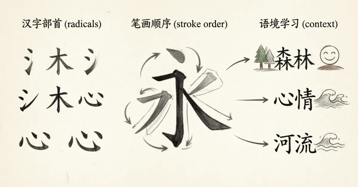 漢字を効果的に学ぶ方法：構造・部首・筆順・文脈の実践戦略