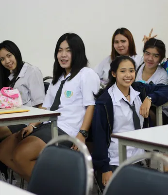 Students participating in group learning activities and enjoying themselves